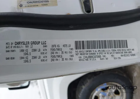 2012 Jeep Patriot Sport z USA, uszkodzony, nr VIN 1C4NJRBB9CD672089